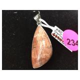 Kalifano Sterling  & Rhodochrosite pendant