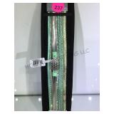 Kalifano leather bracelet w/ clear gems