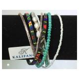 Kalifano beaded wrap around bracelet/choker