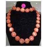 36" of coral beads