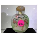 Reverse painted Asian themed nude lady local