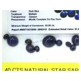 40cts of natural star sapphire w/ case &