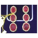 Pair of sterling earrings w/ 15.8 CT