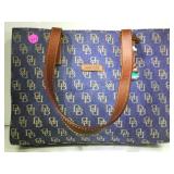 Dooney & Bourke denim logo open top satchel