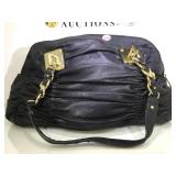 Michael Kors black leather scrunch satchel