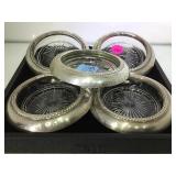 Label sterling rimmed coasters