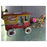 Vintage wind-up tin "Toytown" horse drawn dairy