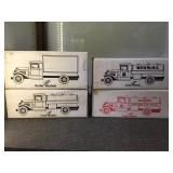 4 diecast metal coin banks, Freight Truck Bank,
