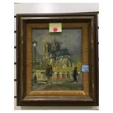 Framed oil/canvas city scene , artist signed,