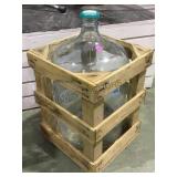 5  Gallon water jug in wood crate  local pickup