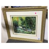 Framed lithograph of "Late Summer Blooms"pencil