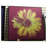 Large pink & yellow flower, Andy Warhol print.