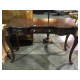 Ornate wood carved 1 drawer hall table local