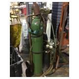 Welding set-up, oxygen, acetylene tanks, torcch,
