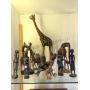 Hand carved ironwood tribal figures & giraffes