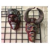 Vintage wooden Mexican folk art masks
