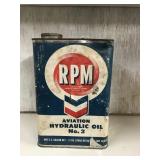 Vintage RPM Chevron oil Tin