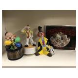 Clown music boxes and more