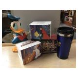 Disney cups and vintage Donald Duck