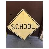 School metal sign
