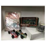 Signed Hot Rod Magazine and diecast cars