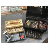 Fishing tackle boxes Lures weights and more