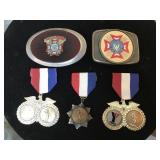 Veterans belt buckles and pins