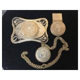 Joe Las Vegas memorabilia including belt buckle