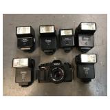 Vivitar Vintage Camera and Flashes