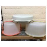 Tupperware Cake Carriers and Veggie Tray