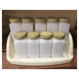 Vintage Spice Jars made of Milk Glass Vintage