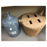 Vintage glass water bottle and barrel