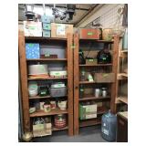 Two wooden Display shelves  Contents  not included