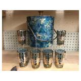Ice Bucket with Vintage Glasses