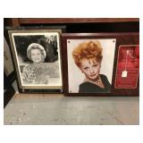 Betty Ford signed photo & Lucille Ball Plaque