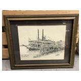 The Natchez New Orleans  signed Drawing