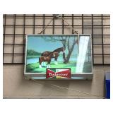 Budweiser hanging lighted display