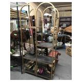 Gold metal display shelf contents not included