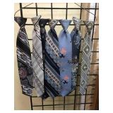 Vintage clip on ties With Tie Pins