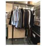 Metal Rolling Rack with Shelves contents not