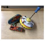 Vintage metal toys Top and Noisemakers