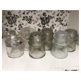 Vintage glass insulators Set of Six Small