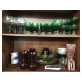 Colored glass plates cups and more