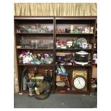 Wooden bookshelves contents not included