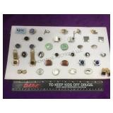 Tray lot of assorted cuff links and more incl.