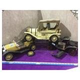 Lot of 3 vintage Jim Beam car decanters - some