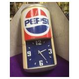 Pepsi clock sign, plastic, bat op, local pickup
