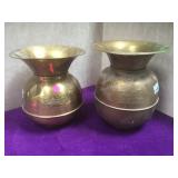 2 reproduction brass spittoons, Union Pacific,