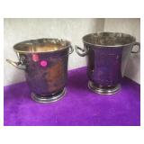 2 Mkd Christofle Hotel silverplated ice buckets,