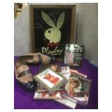 Lot of Playboy collectibles, inc mirror, men